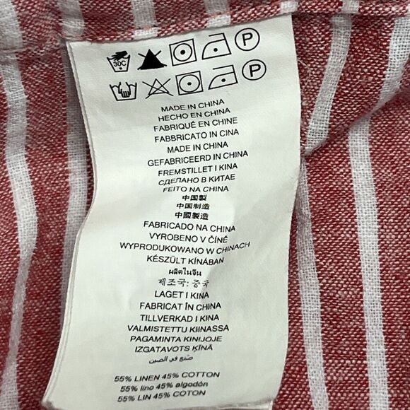 Michael Michael Kors Women Muted Red White StripePull-on Linen Blend Pants Sz 4 - Picture 10 of 10